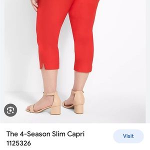 Lane Bryant Red Capri pants- 20W- New w/o Tags- Never worn!